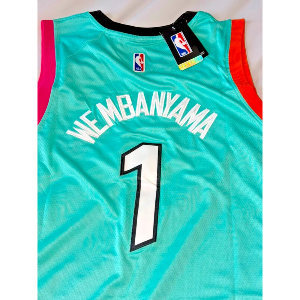 New San Antonio Spurs City Edition Jersey #1 Victor Wembanyama Teal XL - Picture 2 of 14
